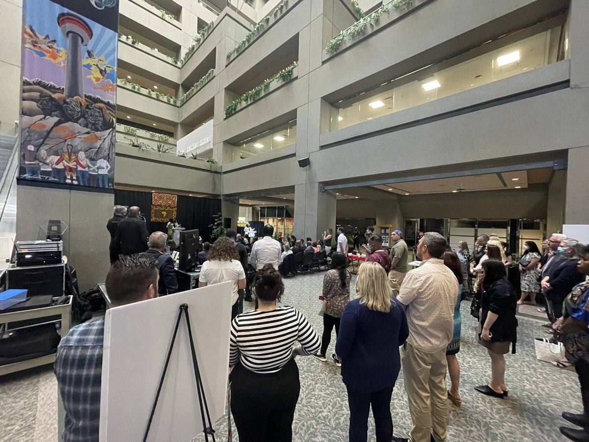 AdamMacVicar's tweet photo. There’s an event at city hall this morning to recognize Emancipation Day, which is on August 1. #yyc #yyccc @GlobalCalgary https://t.co/BnPqJpXUD6