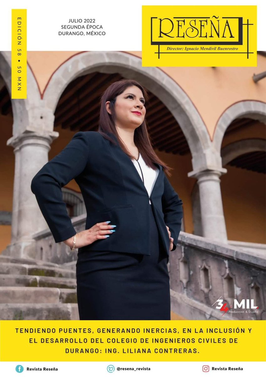 resena_revista's tweet photo. https://t.co/bgbSHFPRWA.  @DGOFECOP es la presidente del colegio de Ingenieros civiles de Durango https://t.co/59dmuwXM3S