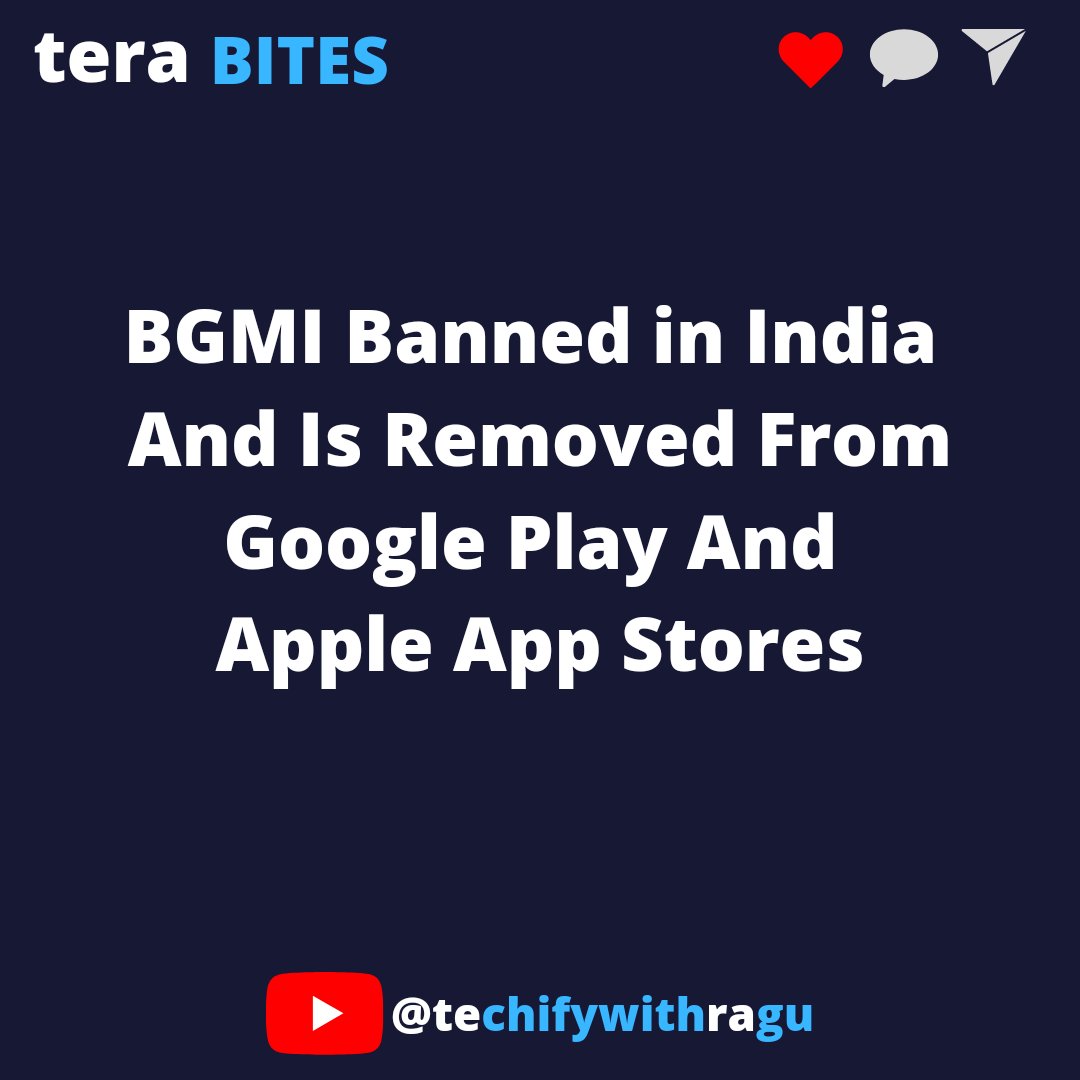 TechifywithRagu's tweet image. BGMI BANNED IN INDIA !! 

#terabites #BGMI #bgmiban #PUBGMOBILE #technews #YouTubers