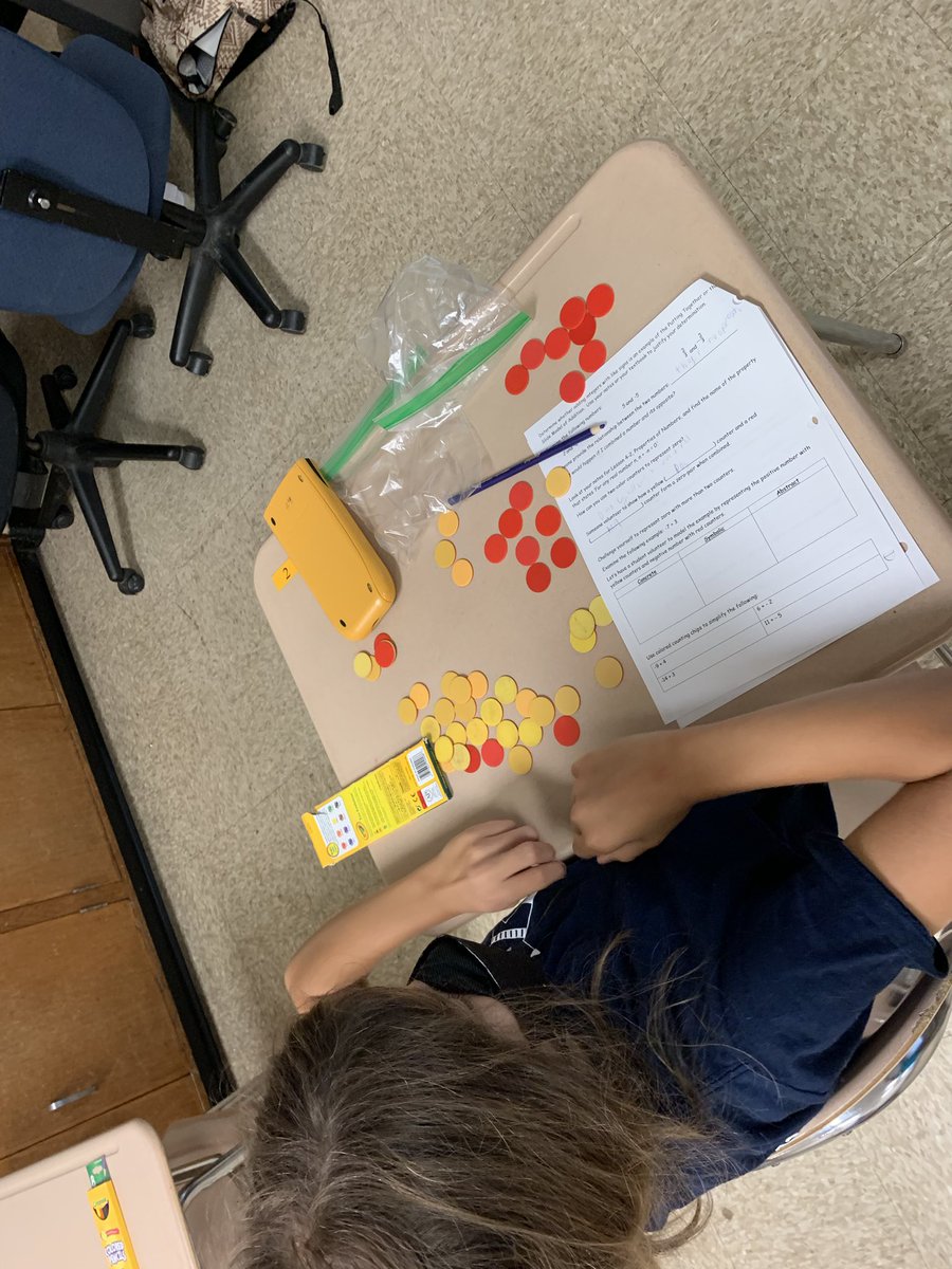 j_eisenberg87's tweet image. #megamath students @CatonsvilleMS use colored counting chips to model problems involving operations with integers @BCPSMATH #highlyengaged #supportingthespp #stagesoflearning