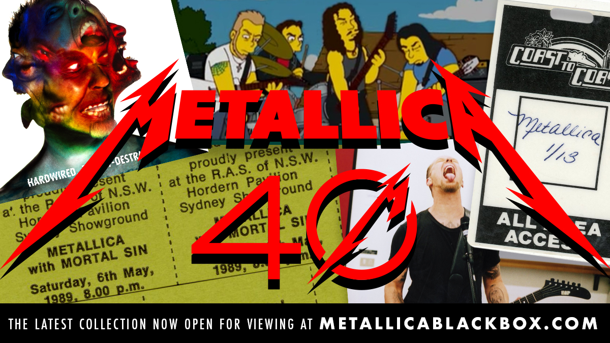 New artifacts have hit the #MetallicaBlackBox virtual museum!

Travel back to the '84 Seven Dates of Hell tour or go behind the scenes of our '09 performance in a Roman amphitheater. Check out these milestones & more in “Metallica: The First 40 Years.”

➡️ MetallicaBlackBox.com