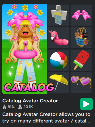 Muneeb on X: Catalog Avatar Creator has been nominated for the People's  Choice #Roblox Innovation Award this year! Thank you all so much! ❤❤ If  you'd like to see us win, then