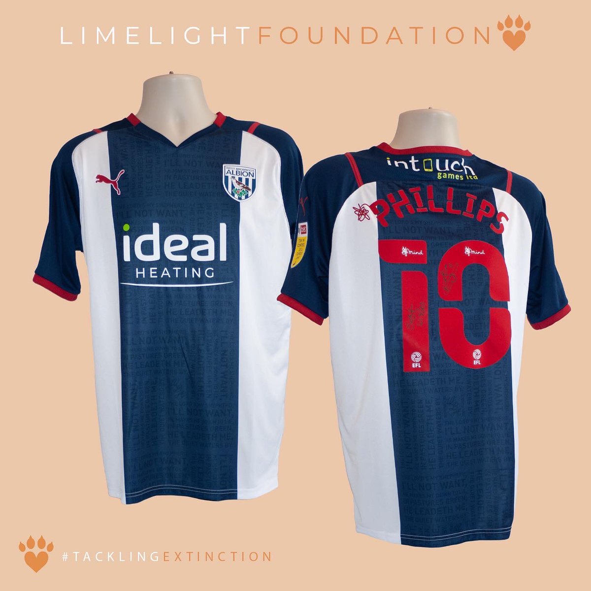 Win a signed Matt Phillips <a href="/westbrom/">West Bromwich Albion</a> shirt at The Limelight foundation with all proceeds going towards wildlife conservation🐾
Visit @TheLimelightFD website for a chance to win🔵⚪️
#TacklingExtinction
#westbrom #wba #westbromwichalbion #football #wildlife #phillips #mattyphillips