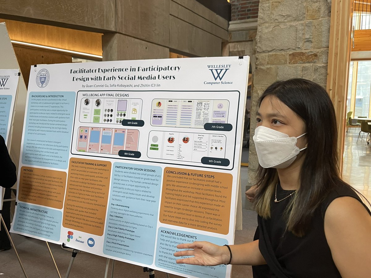 Celebrating the end of Wellesley’s science center summer research program. Great poster presentations by <a href="/WellesleyCS/">Wellesley CS</a> students on topics ranging from credibility of information, to algorithms for fair elections, NLP,  future human-computer interaction designs and tools.