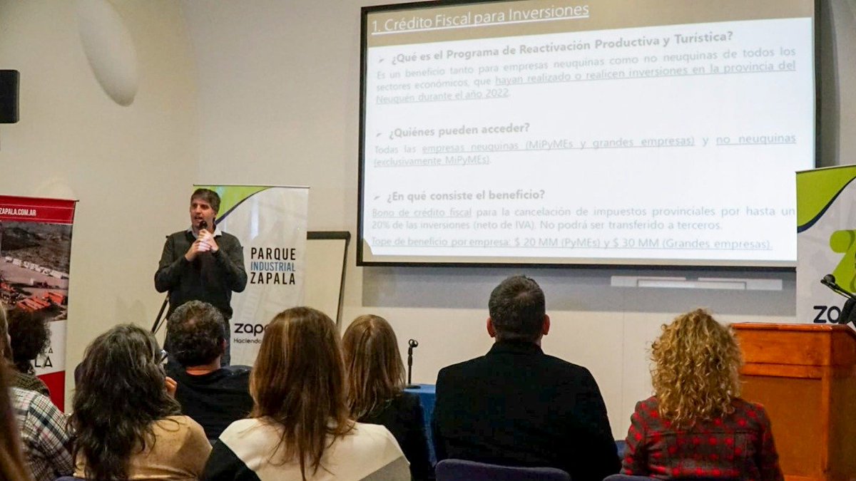 Participamos del Seminario de Zonas Francas realizado hoy en #Zapala.
Informamos sobre el Programa de Crédito Fiscal para Inversiones y sobre las herramientas vigentes de nuestra Agencia.

Más información 👉 neuqueninforma.gob.ar/zapala-fue-sed…
@ProduccionNqn @SubseIndustria <a href="/ZapalaCiudad/">Municipalidad de Zapala</a>