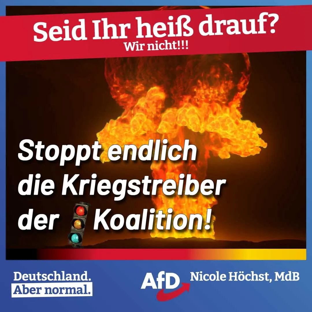 Nicole_Hoechst's tweet photo. Ich vermisse eindringliche Plädoyers für eine Rückkehr an den Verhandlungstisch. Das wäre jetzt eigentlich der Auftrag der Bundesregierung im Namen des Volkes... https://t.co/GLATrYBh55