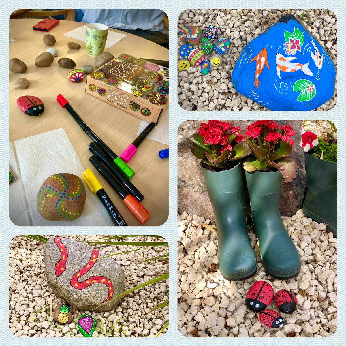 Our patients have been helping to make the therapy garden even more colourful!🐠🐞🐍🌈 @LPTnhs @LPT_Activities @CHSInpatientLPT