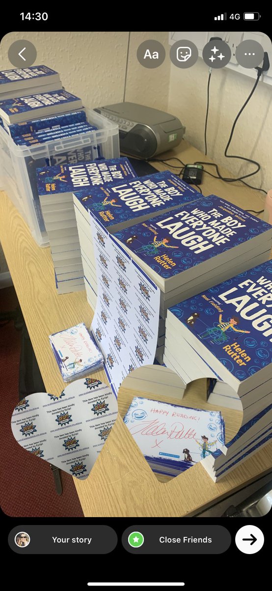 nicola_maddy's tweet photo. Huge thanks to @EyUpCharity for buying ‘The boy who made everyone laugh’ for every Barnsley school to start conversations about stammering. And to @HelenRutterUK, the author who kindly sent signed book plates for every book. A busy day in the office sticking labels in 100 books https://t.co/o8X3HZBykZ