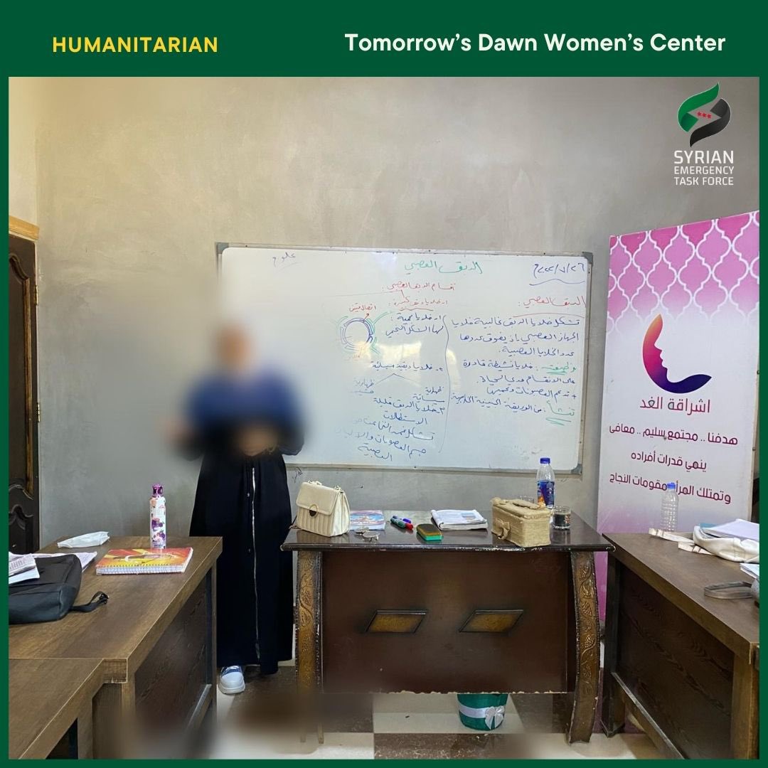 syrianetf's tweet photo. Education is the passport to the future, and Tomorrow’s Dawn Women’s Center keeps providing the opportunity to educate youth to guarantee their present and future. Among the courses offered, girls and women are attending science and math classes. #syria #syrianetf https://t.co/fRKm3FGVXH
