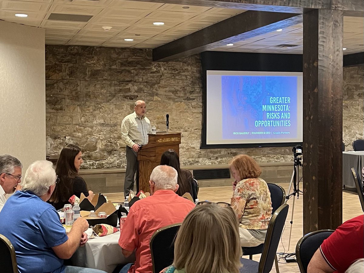 Our keynote lunch speaker, Granite Partners CEO Rick Bauerly, spoke to us today about the risks and opportunities for economic growth in Greater Minnesota