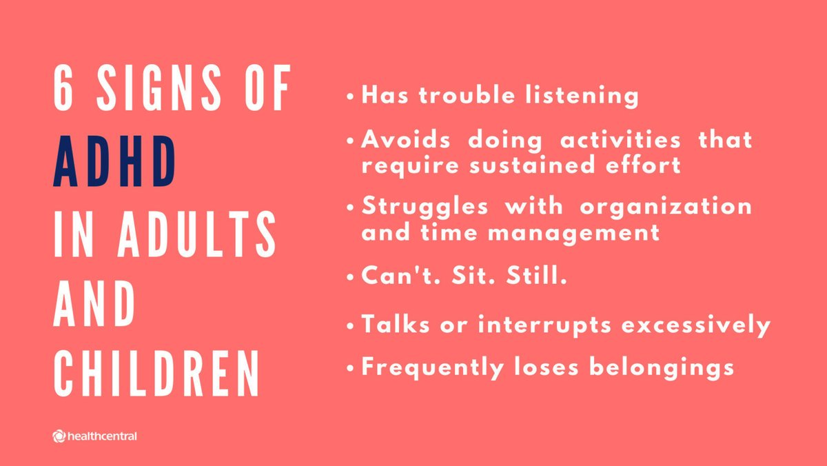 Let's learn about Attention Deficit Hyperactivity Disorder (ADHD). Do you know the Signs and Symptoms of ADHD?

Read More about ADHD: healthcentral.com/condition/adhd

Image &amp; Content Source: <a href="/healthcentral/">HealthCentral</a>
