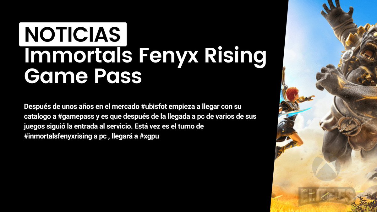 diegoaceon's tweet photo. Después de unos años en el mercado #ubisfot empieza a llegar con su catalogo a #gamepass y es que después de la llegada a pc de varios de sus juegos siguió la entrada al servicio. Está vez es el turno de #inmortalsfenyxrising a pc , llegará a #xgpu
https://t.co/qaSJrs2HyX https://t.co/mNolRqDWs5