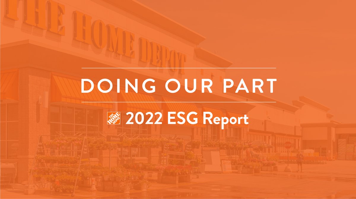 We’re proud to release our 2022 ESG Report, reinforcing our pillars: taking care of our people, operating sustainably and strengthening our communities. Here’s a look at some of the highlights: thd.co/ESGReport2022