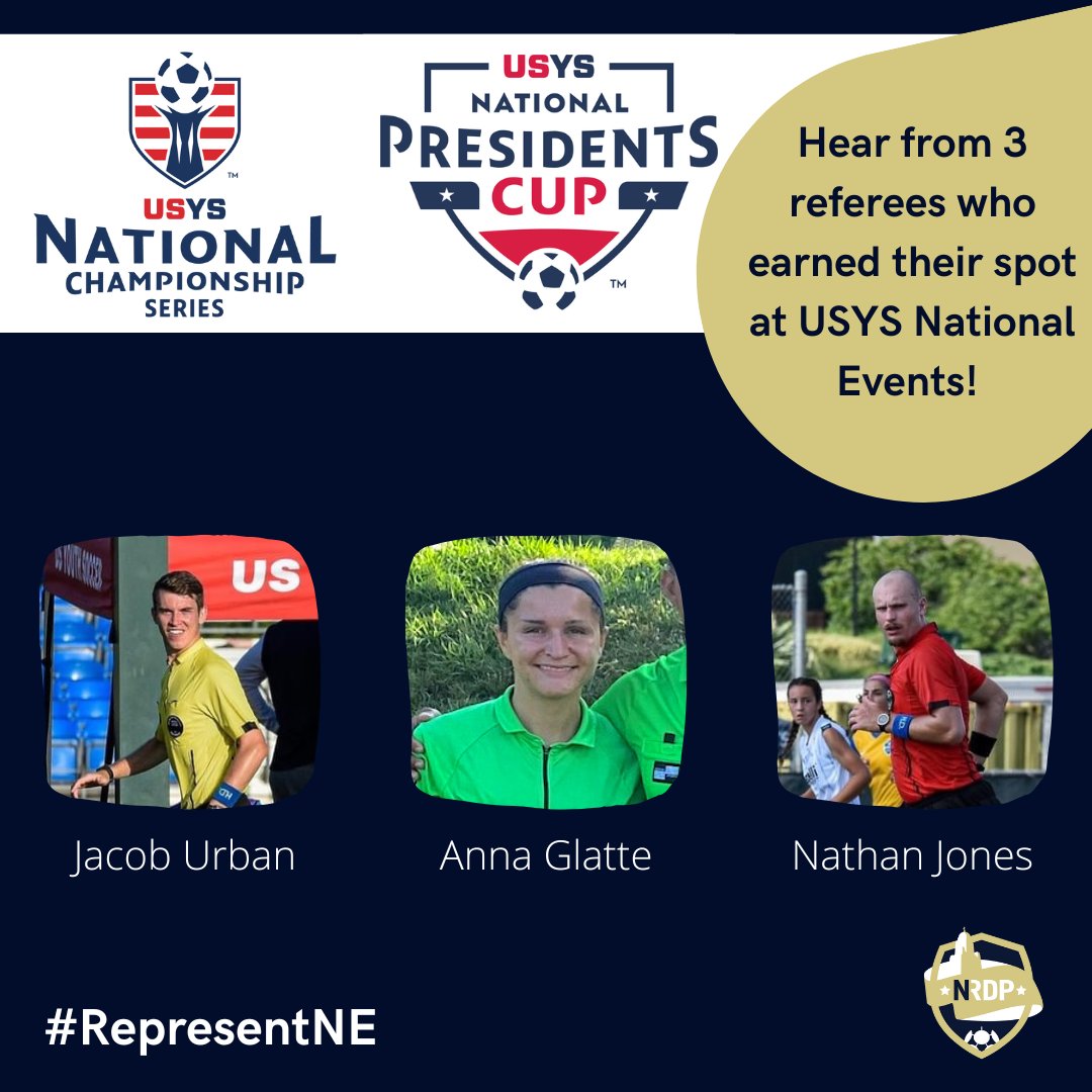 NRDP_Soccer's tweet photo. We are so proud of our 3 Nebraska referees that earned their spot at the recent @usyouthsoccer National events! A huge accomplishment for anyone to be chosen and something to aspire for- read a bit about their experience and what they took away from their time #nrdp #representNE https://t.co/VgHfJsqQUj
