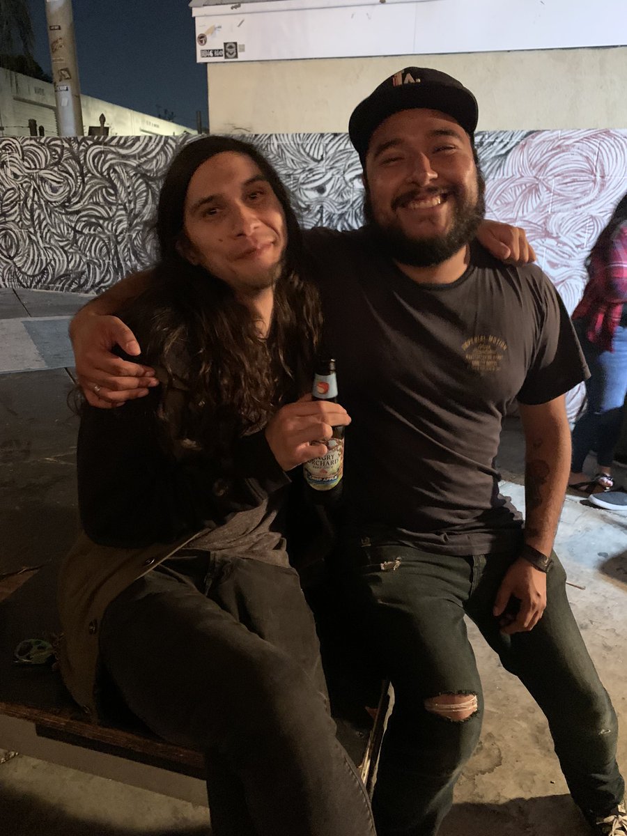 Me and @aceofheartsfox last night at The Doll Hut in Anaheim sick sick show! Check out his band @NervousVulpis and show some love to my band @thingoftwins 🤘🏽🤘🏽