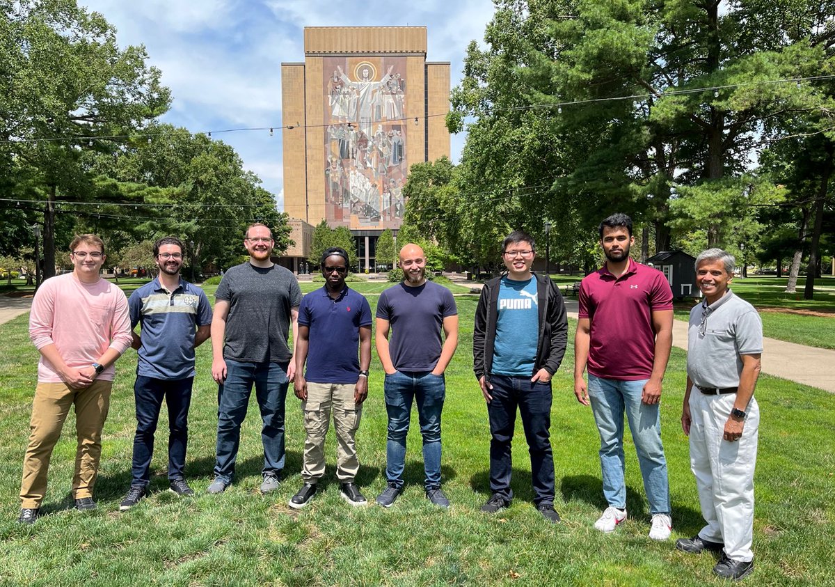 KamatlabND's tweet photo. A Photo Op after summer group lunch
Thanks to @nah_thaniel and Gavin Ealy  for completing their summer undergraduate research with some interesting new findings (stay tuned) https://t.co/PhlY5Lrb4w