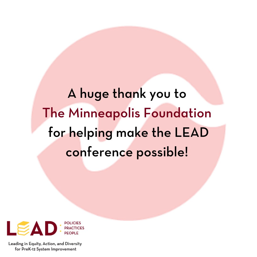 We're excited to have The @mplsfoundation as a sponsor of the LEAD Conference! Thank you so much for your support!  Learn more here: loom.ly/2bc-AhY

Learn about the LEAD Conference here: loom.ly/Pbc3fZg
#CEHDLead #UMNproud