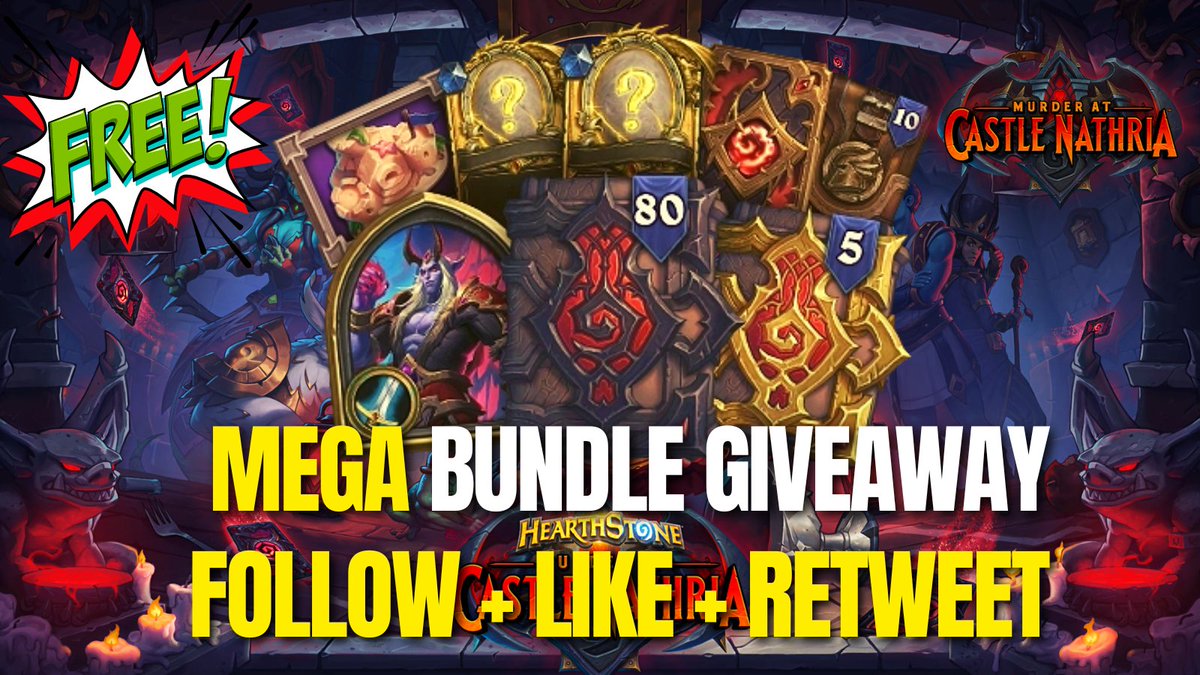 DmoneyBrand's tweet image. LAST MINUTE MEGA Bundle Giveaway for Murder at Castle Nathria courtesy of @Blizzard_Ent!

Bundle Includes:
🗡️80 Packs + 2 Golden Legendary + Sire Denathrius Warrior Skin + 5 Golden Packs + MORE🗡️

To Enter:
✅Follow Me
🔁Retweet
❤️Like Tweet

Winner will be drawn 8/1