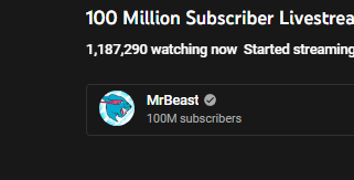 GamingRebellion's tweet photo. @MrBeast, you hit 100million!🎉🎉 https://t.co/8Vm9xgDvtS