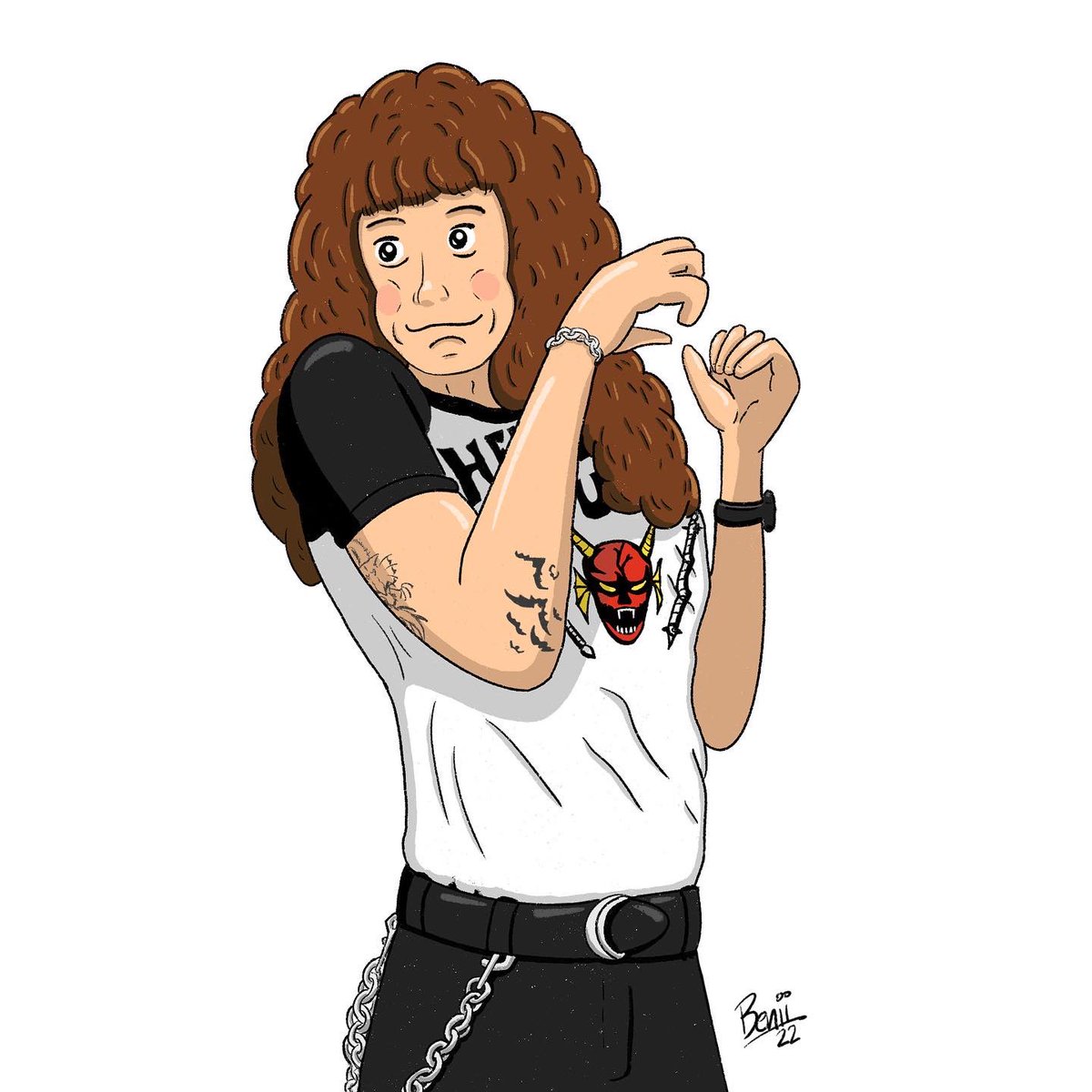 benjirobinson's tweet photo. Eddie The Banished #strangerthings #80s #drawing #sketch #procreate #jidraws #applepencil #netflix #comics #cartoon @josephquinnnet @netflix https://t.co/2hKWk1C3WQ