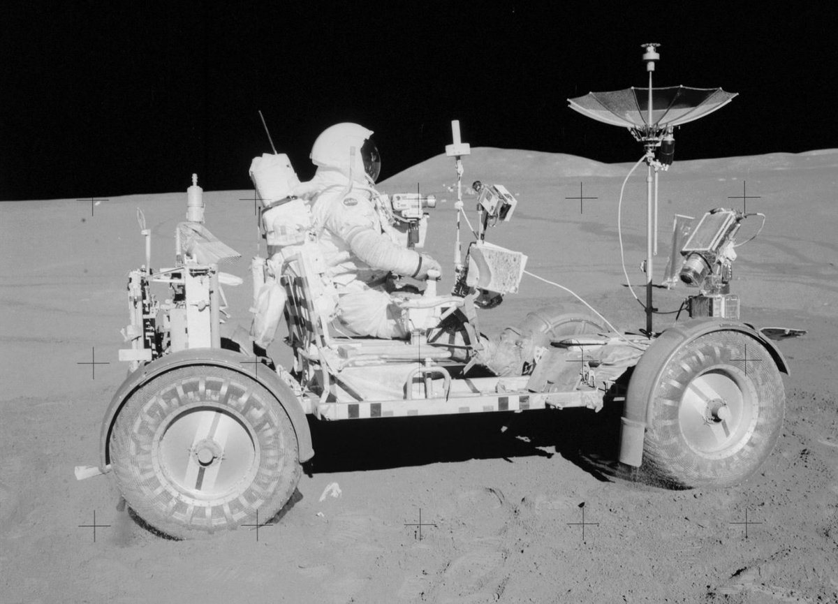 marinakoren's tweet image. This weekend is the 51st anniversary of the first time humans drove on the moon. Vroom vroom: theatlantic.com/photo/2021/07/… by @kokogiak
