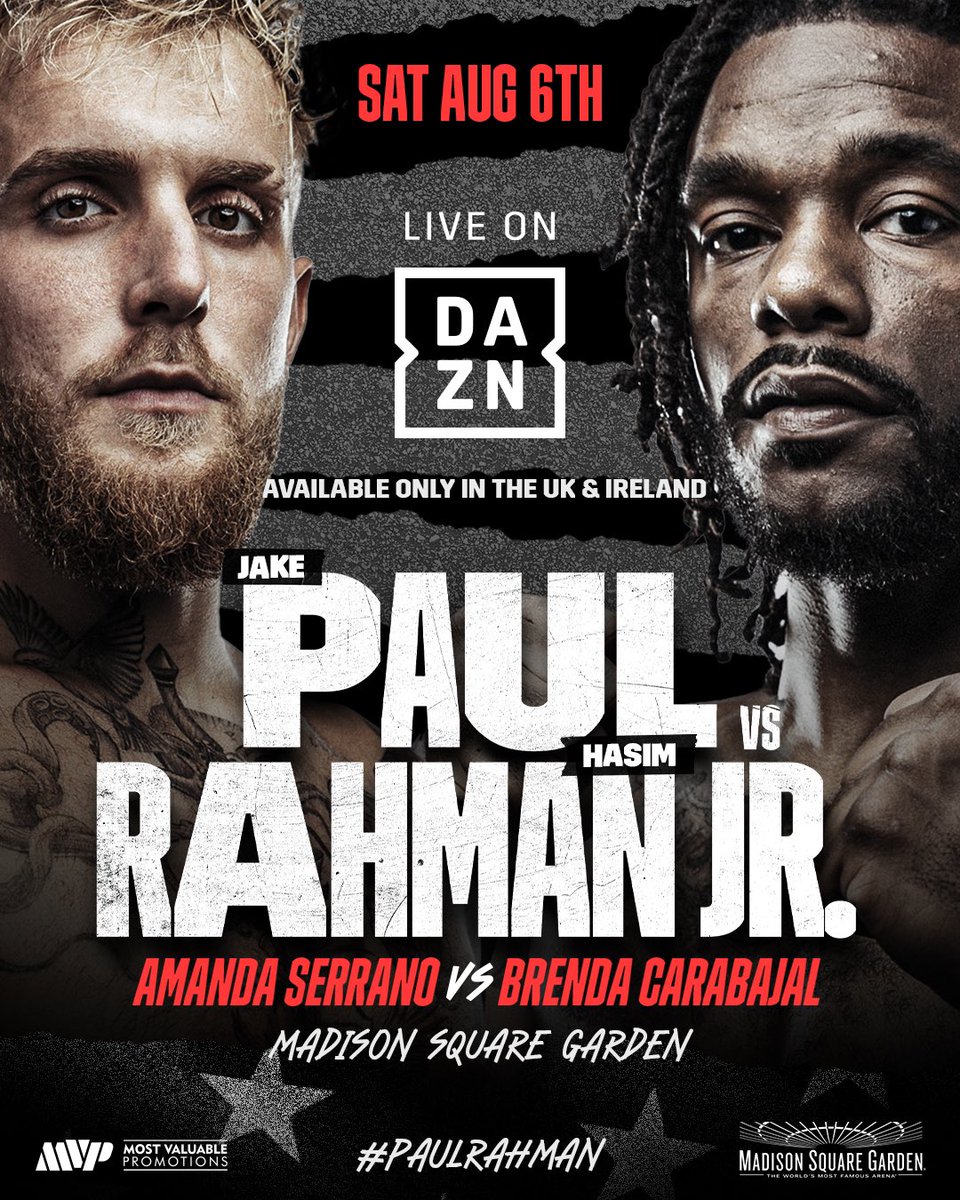UK & Ireland fans…#PaulRahman & #SerranoCarabajal are live on DAZN! Don’t miss it. @DAZNBoxing