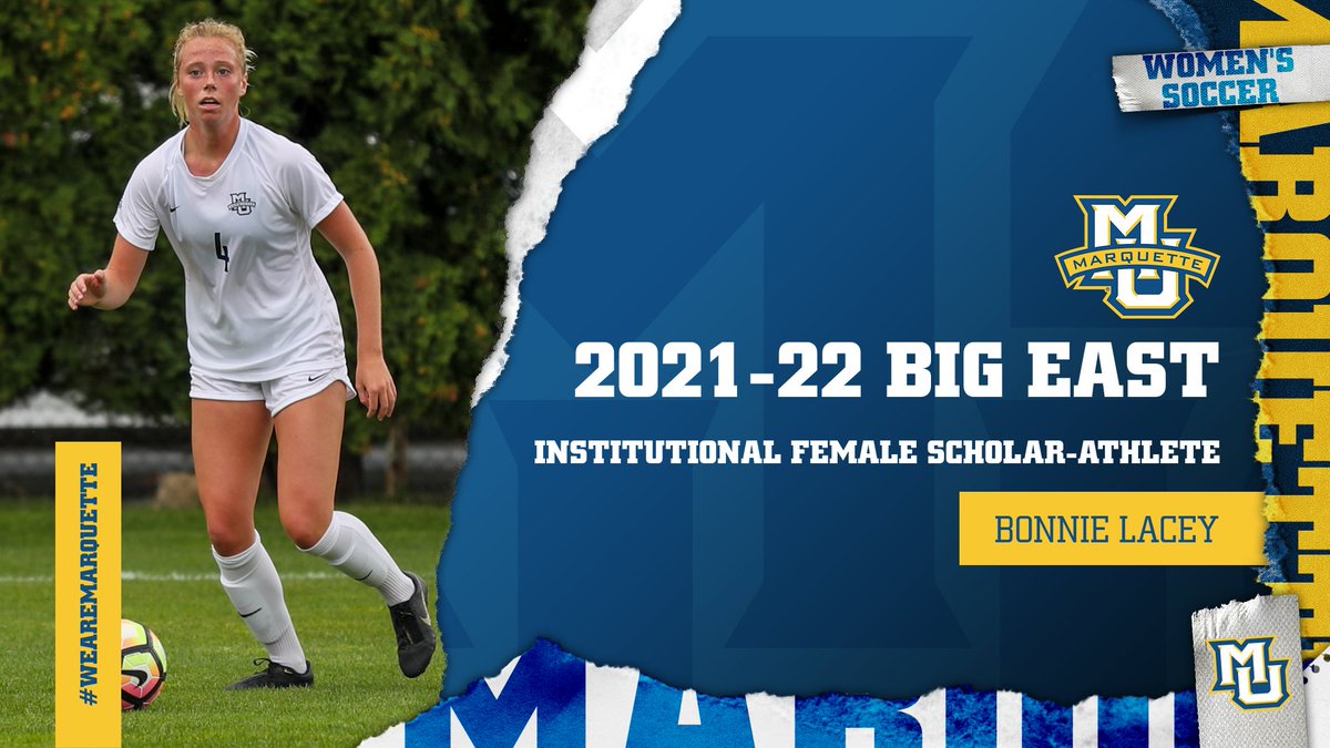 Bonnie Lacey earns MU's 2021-22 @BIGEAST Institutional Female Scholar-Athlete Award. Congratulations Bonnie! #WeAreMarquette MORE⤵️ bit.ly/3zfaC4J