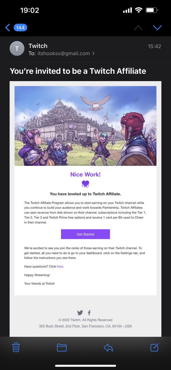 ItsHooksx's tweet photo. We did it! 🎉 Today has been amazing! First of all I got my first raid and managed to maintain between 7-10 viewers throughout my stream 🥰 Then I got the email saying that I’ve become an affiliate! #appreciationtweet #twitchaffiliate #girlgamer #gamergirl #twitch #streamer https://t.co/JNfOs7wDMd