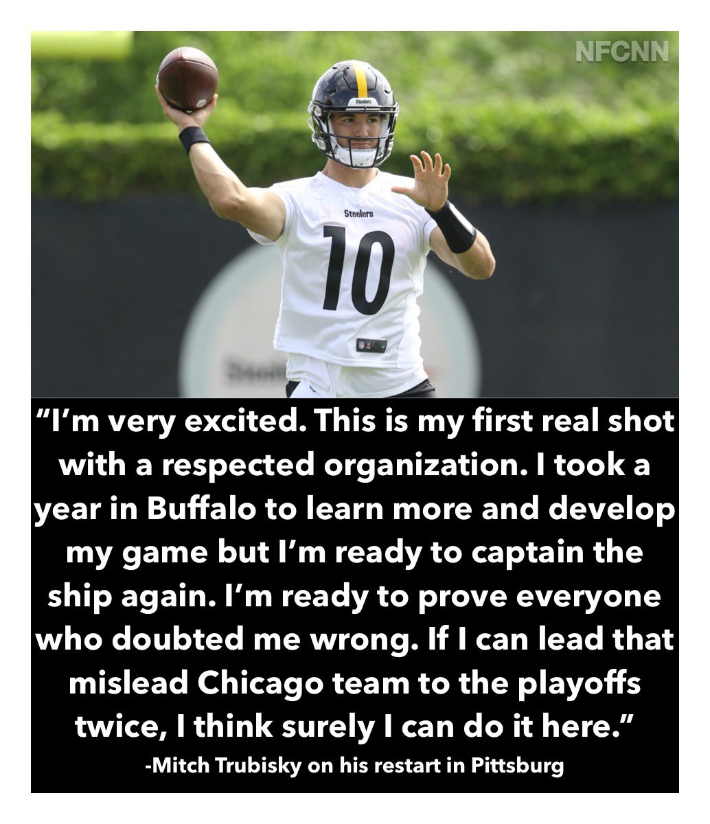 NFCNorthNewss's tweet photo. WOW🤯

Former #Bears QB Mitch Trubisky takes a shot at his former team.😳

Will Trubisky take the #Steelers to the postseason like he did Chicago?🤔 https://t.co/BTrW4SqdS5