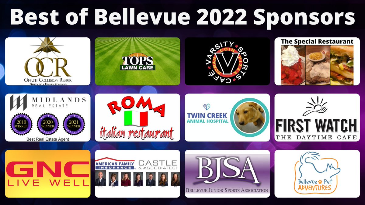 (Pt 2 of 5) Best of Bellevue 2022 begins August 1 - Thanks to all of our sponsors! Check out BestofBellevueNE.com to vote and for a complete list of rules. #Bellevue #BellevueNE #GoSarpy #BellevueNebraska #Sarpy #Vote #Nebraska #Business