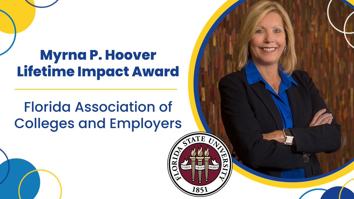 Florida_ACE's tweet photo. On behalf of the Florida Association of Colleges and Employers, we’re excited to announce our organization's newest award, the FloridaACE Lifetime Impact Award, which will be named the “Myrna P. Hoover Lifetime Impact Award” after Myrna Hoover, Director of the @FSUCareerCenter! https://t.co/5qWOS4tZ5L