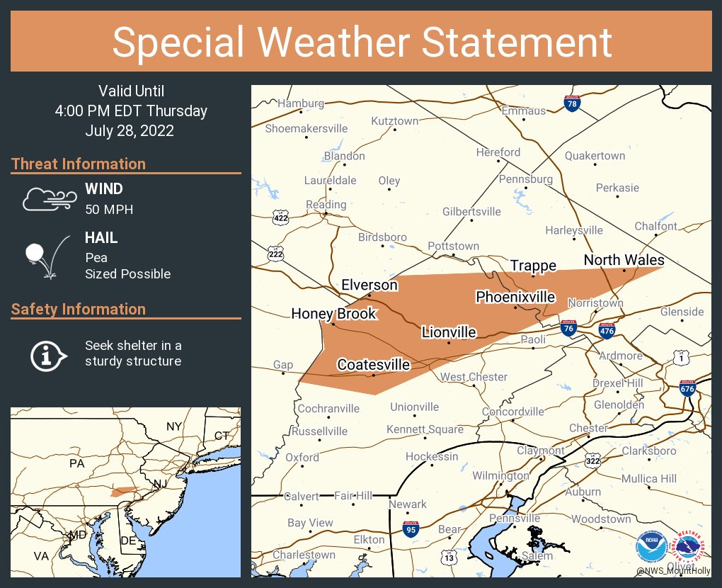 NWS Mount Holly on Twitter "A special weather statement has been