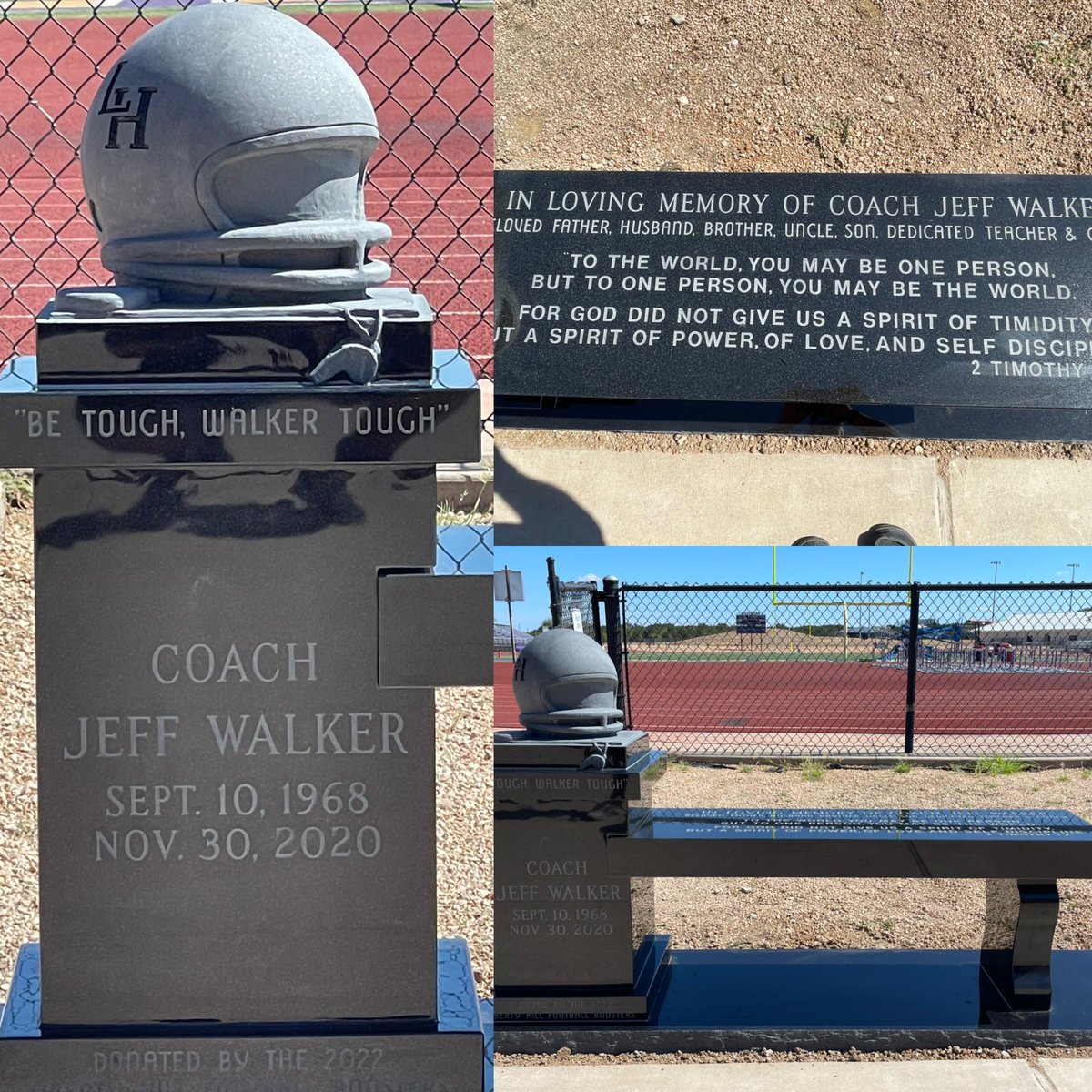Want to send a special thank you to <a href="/LhPanther/">LH Football Booster Club</a> football booster club for the bench in honor of Coach Jeff Walker. It will sit right outside of the field house for us to remember what he meant to us and the community of LH.  We will always remember to #BeTough #WalkerTough.