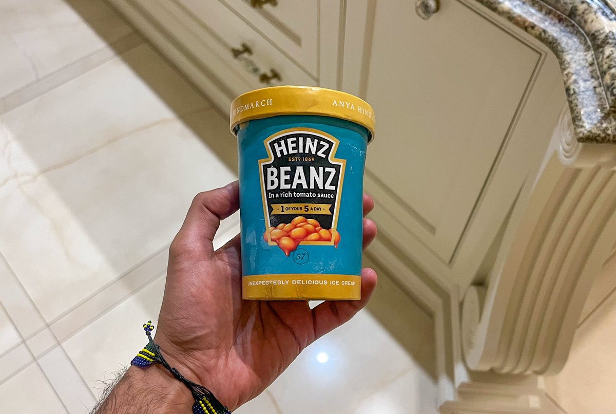 Mrwhosetheboss's tweet image. My girlfriend just bought me baked beans ice cream and I have no idea what to think
