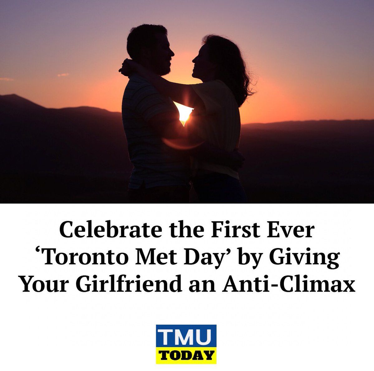 Celebrate your school spirit on Toronto Met Day this Friday by sexually disappointing the woman in your life after edging her for over a year and telling her not to call you by your name.