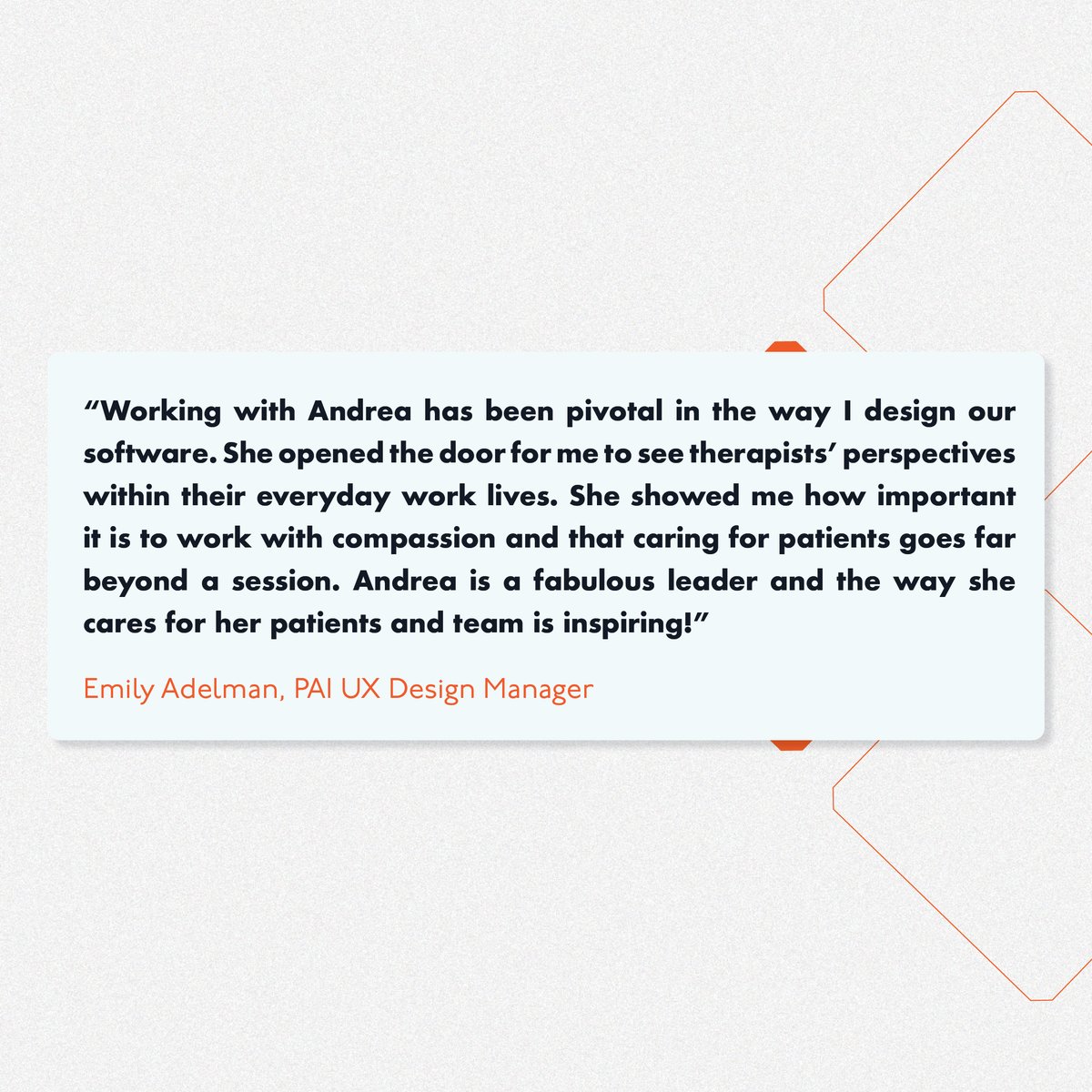 We’d like to give a big shout-out to Andrea Doepker from <a href="/avamerehealth/">Avamere</a> of Hillsboro! As a Director of Rehabilitation, she’s given our team valuable insights into the lives of clinicians and the lengths <a href="/infinityrehab/">Infinity Rehab</a> goes to care for their patients.