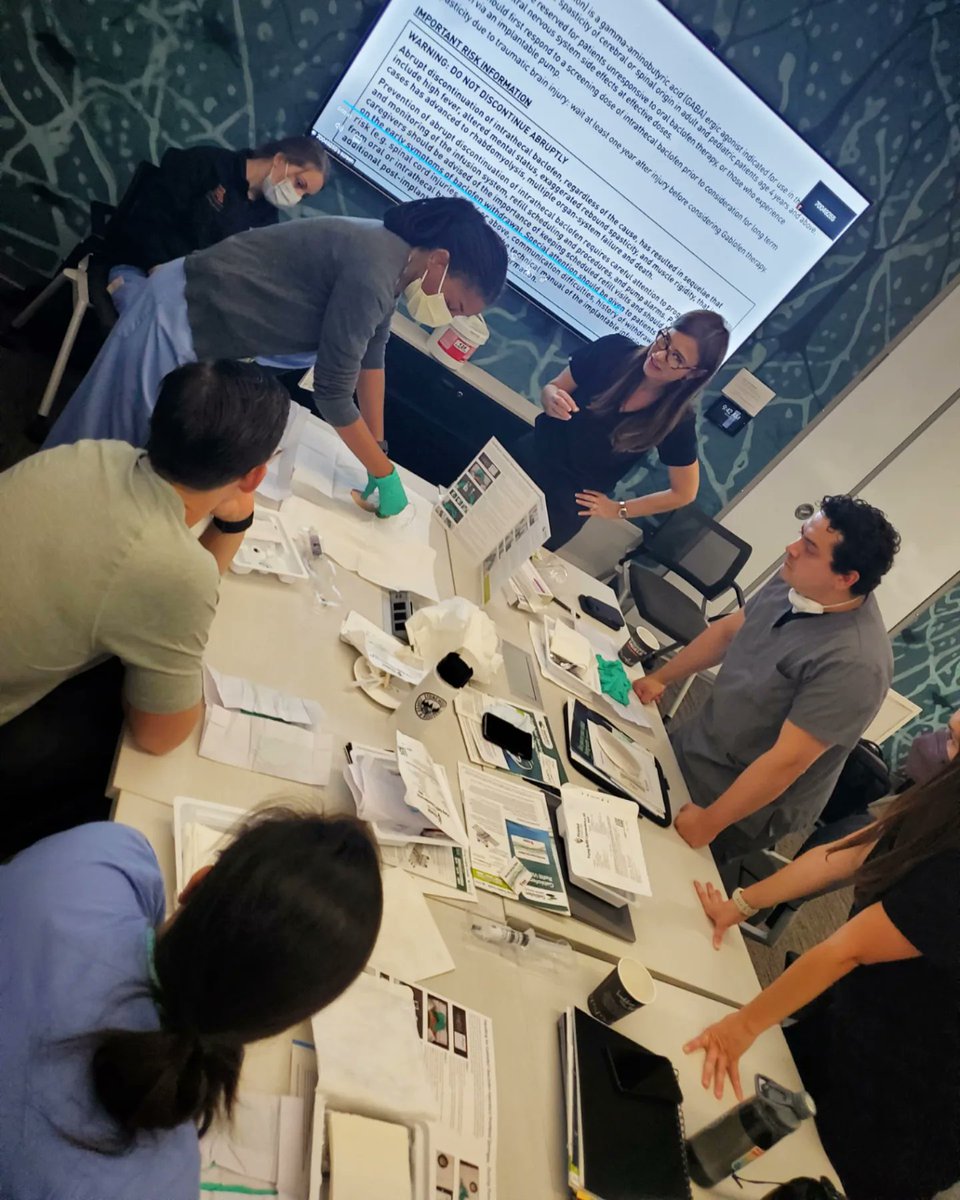 GopherPMR's tweet photo. 🌟 *beep beep beep!* 🌟 Is that your pager 📟  going off about a baclofen pump? 😁 Our @GopherPMR residents and medical students spent the morning learning how to refill baclofen pumps and how to deal with baclofen pump emergencies 🚨 as part of their weekly didactics! 📖

#PMR https://t.co/Oe83A14W0C