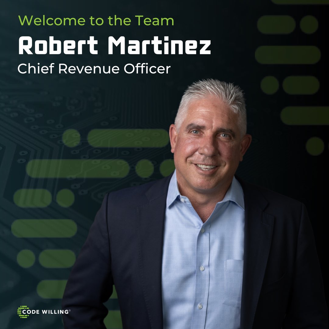 codewilling's tweet image. Code Willing is pleased to welcome Robert Martinez on board in the role of Chief Revenue Officer. Read more on our blog:
codewilling.com/blog/robert-ma…
