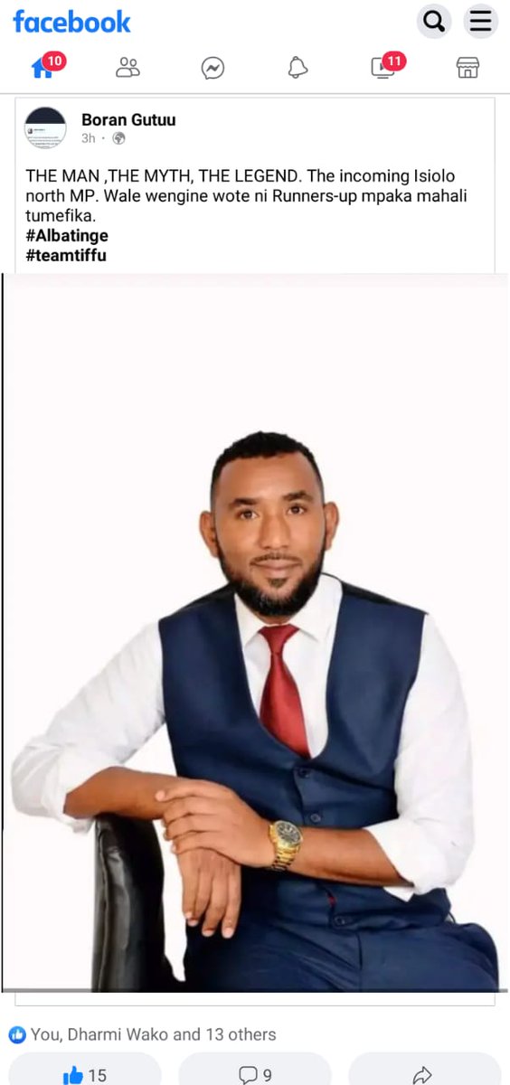 suleimanboya's tweet photo. In My home constituency, the ground is pregnant with a new Leader . The parliamentary position is done and dusted. Its a matter of time we rise to glory as subjects of Isiolo north. Its an Idea who time has come that nobody can stop.
His name ABDILATIF ABDI BORU.
@HonBoru https://t.co/pq12eXVf9b