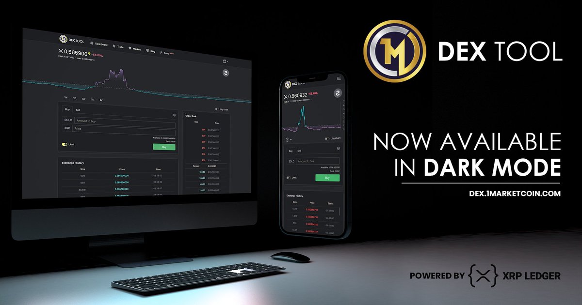 1MCoin's tweet photo. 1MC DEX tool is smoother, &amp; better looking on dark mode. Trade on an eye-pleasing experience on XRP Ledger via DEX Tool: https://t.co/qWu6V2U2T9

#1MCoin #DEX #XRPL #XRPCommunity #XRPArmy https://t.co/IfuLGhG7ut