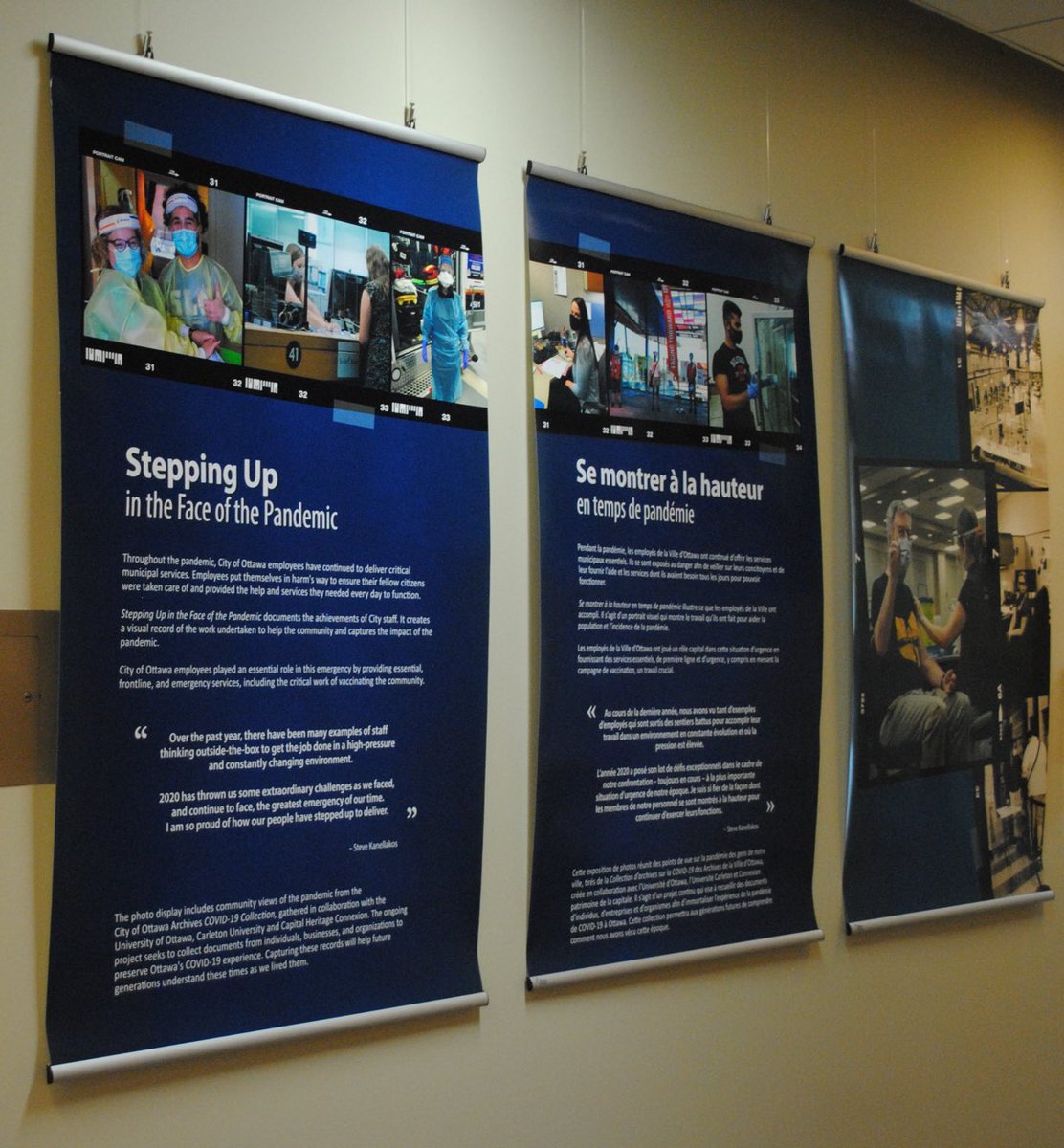 "Stepping Up in the Face of the Pandemic" reopened today at the James Bartleman Centre, 100 Tallwood Drive. #OttawaArchives
