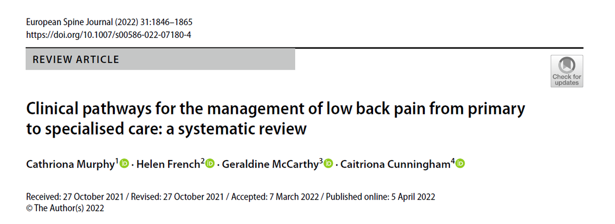 Helen French (@helfrench) on Twitter photo Well done to <a href="/catmmurphy/">Caitriona Murphy</a> PhD student/MSK triage physio who led on this review- available open access doi.org/10.1007/s00586… <a href="/caitrionacunn/">caitriona cunningham</a> <a href="/McCarthyProf/">Geraldine McCarthy</a> Well done to <a href="/catmmurphy/">Caitriona Murphy</a> PhD student/MSK triage physio who led on this review- available open access doi.org/10.1007/s00586… <a href="/caitrionacunn/">caitriona cunningham</a> <a href="/McCarthyProf/">Geraldine McCarthy</a>