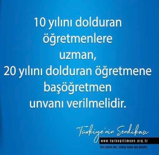 Dilimizde Tüy Bitti! 
Bu İş Sınavla Olmaz! 

#ÖğretmenUzmandır