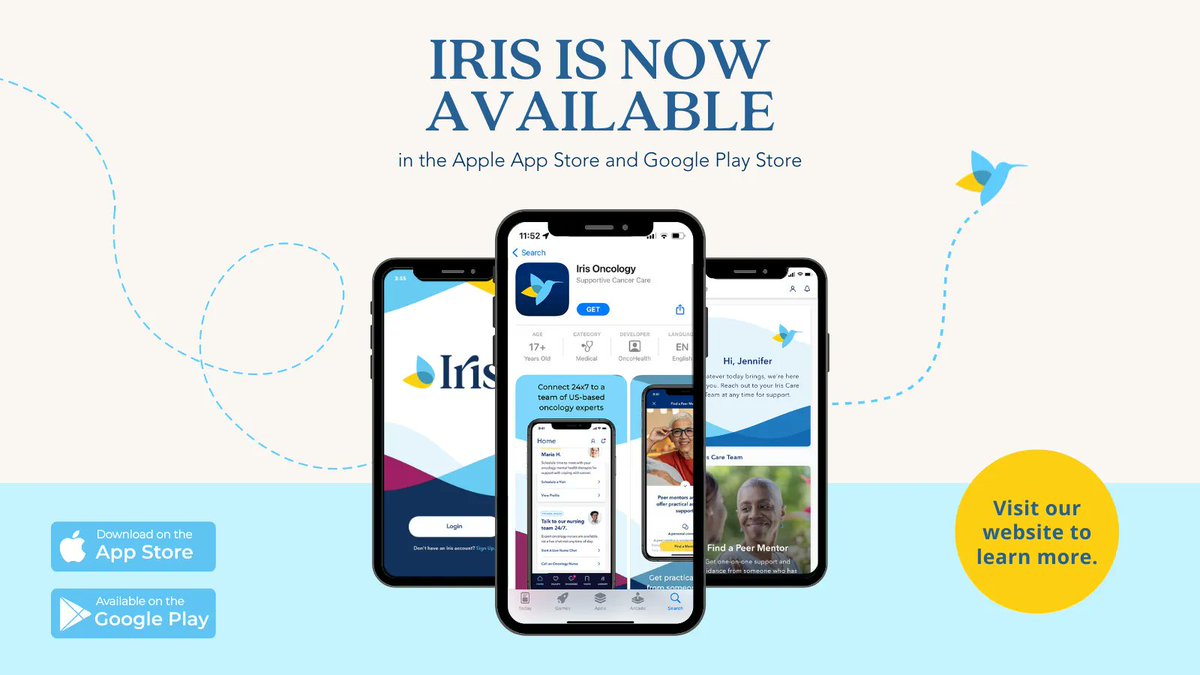 Iris is now available for download in the Apple App Store and Google Play Store. Click here to discover more: buff.ly/3cOQoHj #IrisOncology #CancerCare #MomentsInBetween