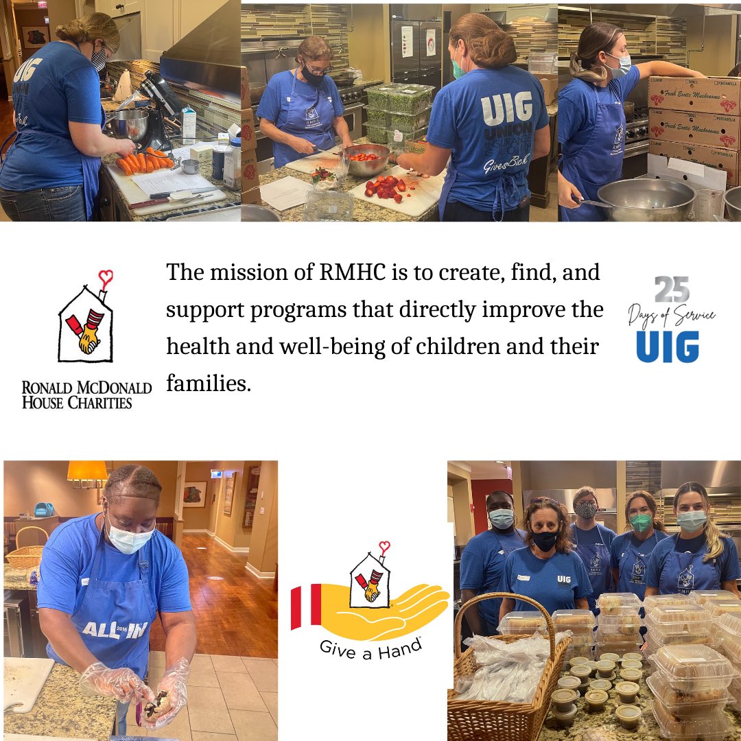 UnionInsurance's tweet image. Day 12 of #UIG25daysofservice was spent at the Ronald McDonald House near Lurie's Children's Hospital. We cooked a vegetarian french dip sandwich and a strawberry and goat cheese salad serving around 70 guests. RMHC is truly an amazing organization! #volunteer