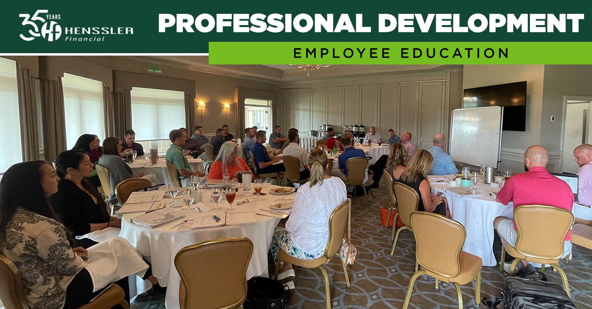 As part of Henssler Financial’s 35th Anniversary, our employees attended a professional development seminar designed to create solutions and processes for personal growth, while also making a positive impact on our firm and our clients. #EmployeeEducation #HensslerFinancial