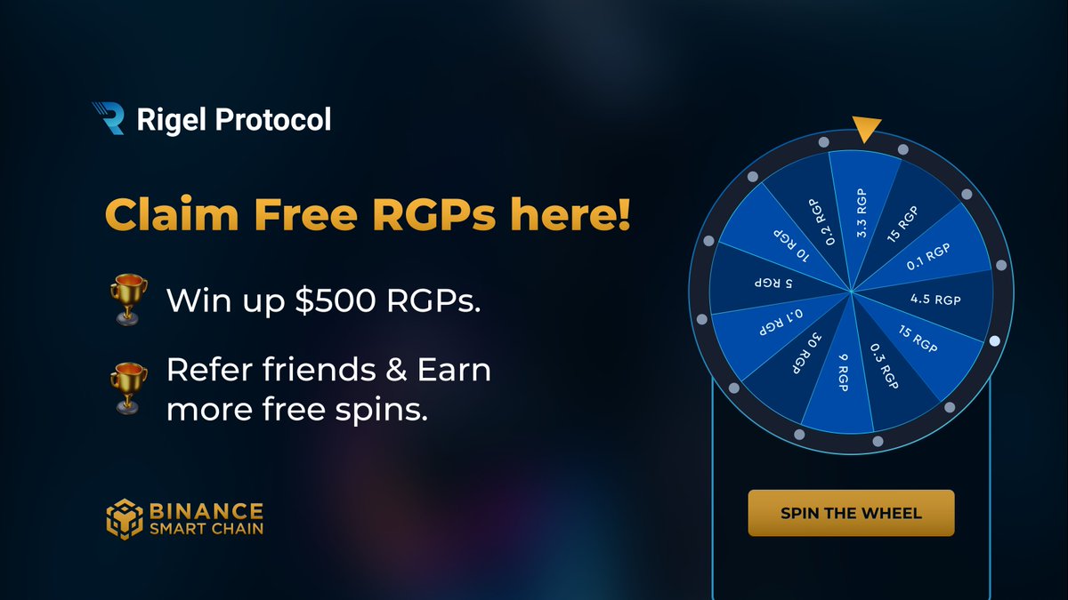🎠☔️New RGPs Rewards via our GiftDapp. 
🌈Follow <a href="/rigelprotocol/">Rigel Protocol</a> 
💸Join our telegram chat : t.me/rigelprotocol
🌉Follow us on reddit : reddit.com/r/rigelprotocol
Spin and Claim Free RGPs here instantly : giftdapp.rigelprotocol.com/app/events/v/5…

#RGP #Rigelprotocol #Airdrops #Giveaways #Gift