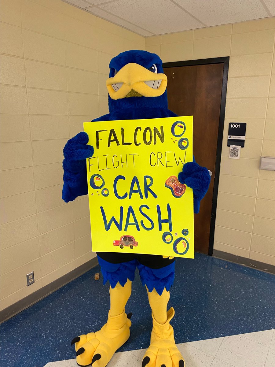 OS_BirdHouse's tweet photo. Fredrick the Falcon and all of Falcon Flight Crew wants to remind you all to MARK YOUR CALENDARS for THIS Saturday and get out to our carwash‼️ 🚗🫧🧽🚙

📍Sutherlands from 12-3
💵 We work for CASH Donations https://t.co/qJN4xUpshX