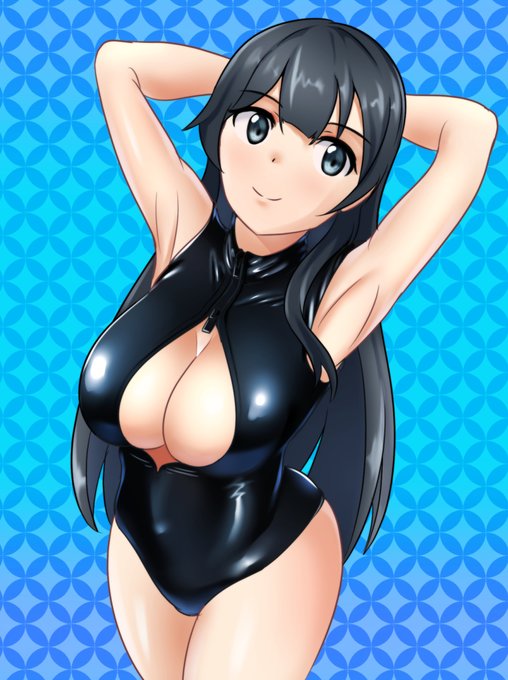 #今月描いた絵を晒そう 
阿賀野型フロントジッパー競泳水着フェスティバル 