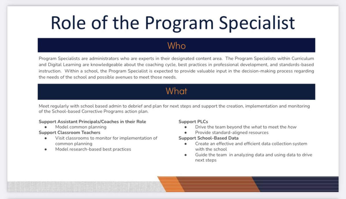 Have you ever wondered what exactly a Program Specialist does?

This snapshot has a perfect description of who we are, and what we do. 

But if you focus on anything from this graphic, remember that we are here to #Support! 💚